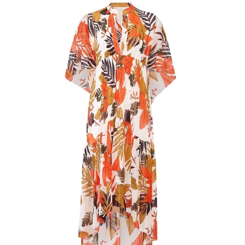 FUZZI Leaf Print Tulle Dress Size Medium
